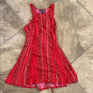 Red patterned sun dress